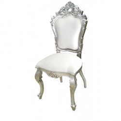 chaise baroque blanche